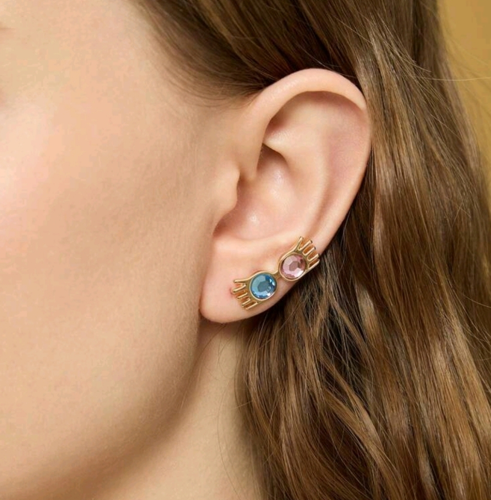 14K Gold Plated Harry‎ Potter Luna Lovegoods Spectrespecs Glasses Stud Earrings